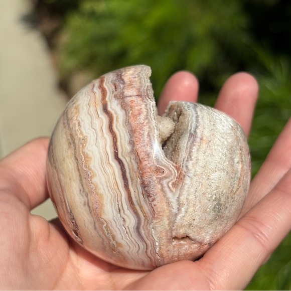 Crazy Lace Agate Sphere with Druzy Pocket - Picture 3 of 14